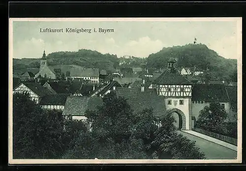 AK Königsberg /Bayern, Ortsansicht mit Ortseingang