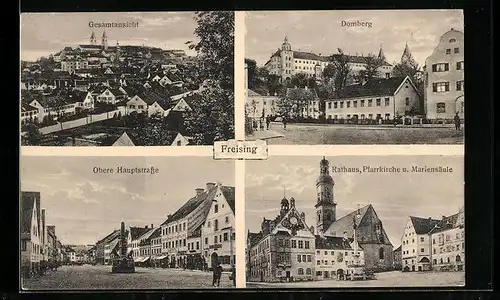 AK Freising, Gesamtansicht, Domberg, Obere Hauptstrasse