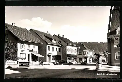 AK Immendingen /Baden, Ortspartie mit Bäckerei und VW-Käfer