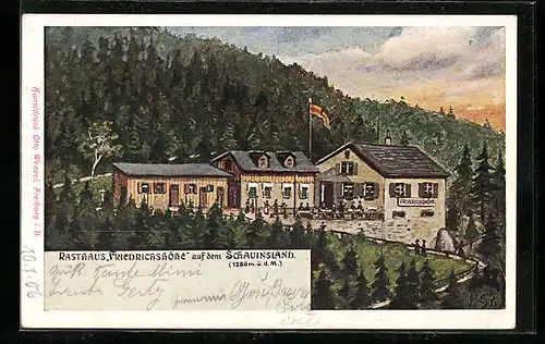 Künstler-AK Schauinsland, Rasthaus Friedrichshöhe