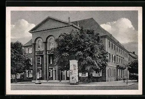AK Kehl a. Rh., Rathaus mit Litfasssäule