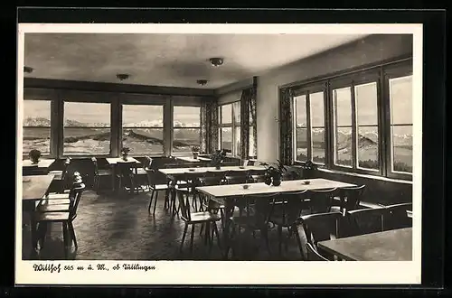 AK Witthoh ob. Tuttlingen, Berggasthaus Windegg, Innenansicht