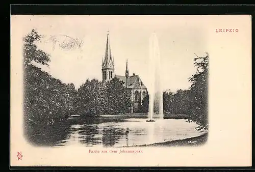 Relief-AK Leipzig, Partie aus dem Johannapark