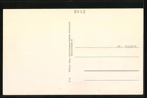 AK Königsberg / Bayern, Häuserpartie mit Kirchturm