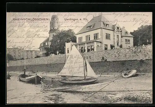 AK Uerdingen a. Rh., Restaurant Zum Rheinschlösschen