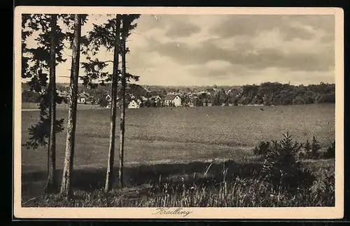 AK Krailling, Ortspartie vom Feldweg aus