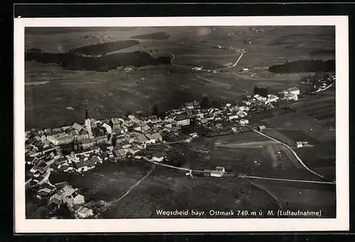 AK Wegscheid, Gesamtansicht, Fliegeraufnahme