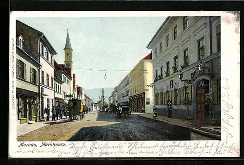 AK Murnau, Strasse am Marktplatz