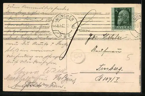 AK München, Strassenbahn auf dem Bahnhofsplatz