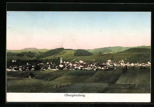 AK Obergünzburg, Totalansicht des Ortes