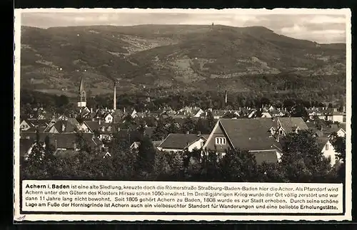 AK Achern i. Baden, Ortsansicht mit Umland