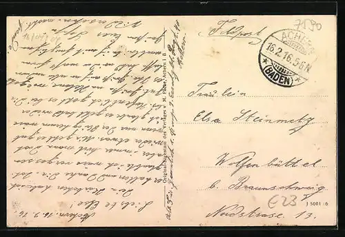 AK Achern i. B., die Allerheiligenstrasse mit Wohnhäusern