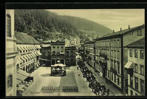 AK Wildbad, der Kurplatz mit Hotel Klumpp