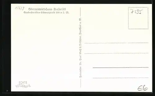 AK Sasbachwalden /Schwarzwald, Innenansicht des Sternenwirtshauses Hohritt