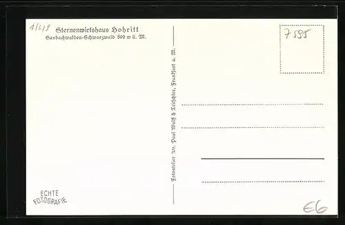 AK Sasbachwalden /Schwarzwald, Innenansicht vom Sternenwirtshaus Hohritt