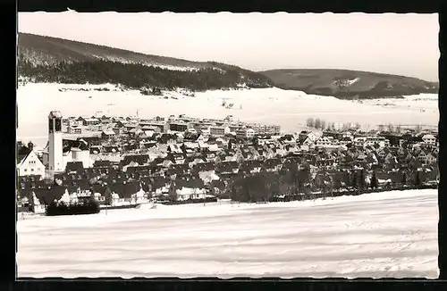 AK Blumberg /Baden, Ortsansicht im Winter
