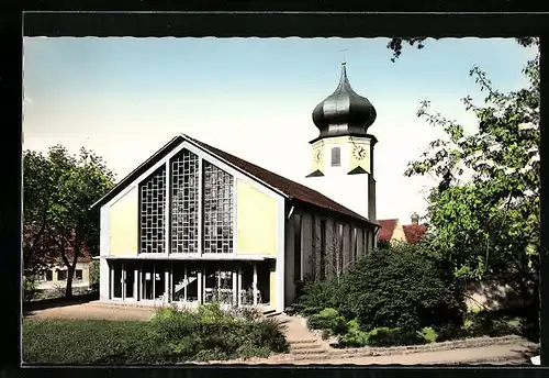 AK Blumberg /Baden, die Evang. Kirche im Sonnenlicht