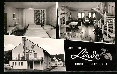 AK Immendingen /Baden, Innenansicht vom Gasthof Linde