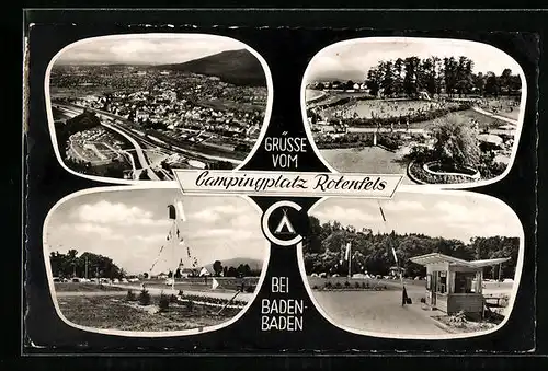 AK Rotenfels /Baden-Baden, Campingplatz und Schwimmbad