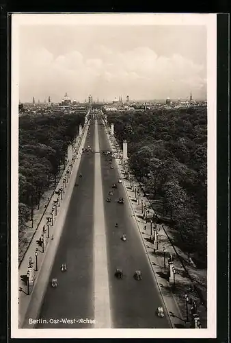 AK Berlin-Tiergarten, Ost-West-Achse mit Autos