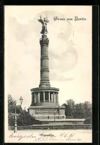 AK Berlin-Tiergarten, Blick auf die Siegessäule