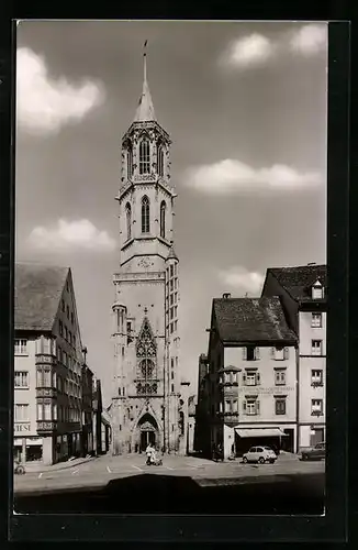 AK Rottweil /Neckar, Strassenpartie mit Kirche