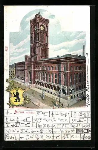 AK Berlin, Blick auf das Rote Rathaus, Königstrasse