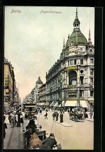 AK Berlin, Friedrichstrasse mit Passanten