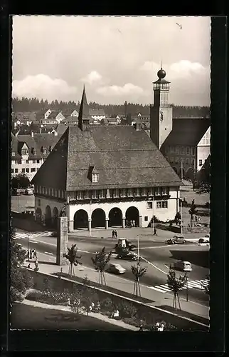 AK Freudenstadt, Blick auf Stadt und Rathaus