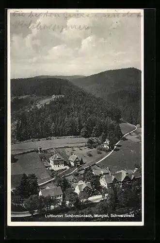 AK Schönmünzach /Schwarzwald, Ortsansicht aus der Vogelschau