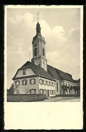 AK Schutterwald b. Offenburg, Blick auf die Kirche