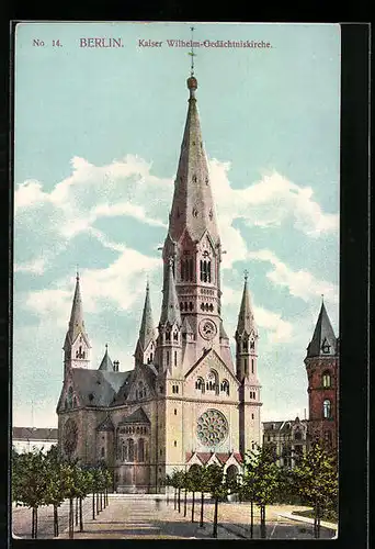 AK Berlin-Charlottenburg, die Kaiser Wilhelm-Gedächtniskirche