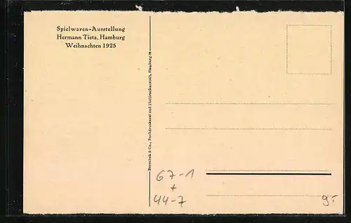 AK Hamburg, Bürgermilitär vor dem Millerntor 1815 mit Puppen dargestellt, Spielwaren-Ausstellung Hermann Tietz 1925