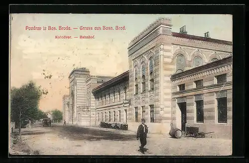 AK Brod, Blick zum Bahnhof