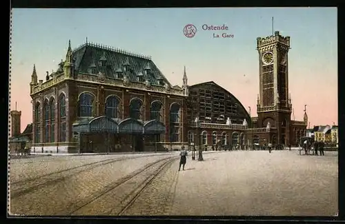 AK Ostende, La Gare, Bahnhof