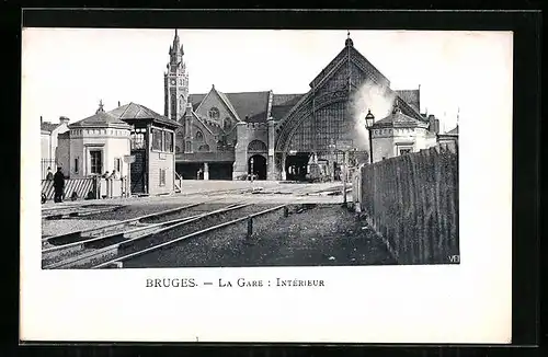 AK Bruges, La Gare: Intérieur, Bahnhof