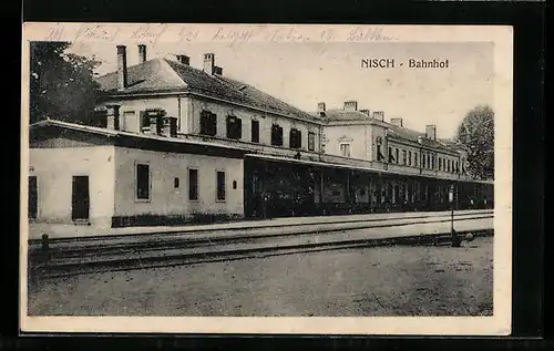 AK Nisch, Bahnhof mit Bahnsteig