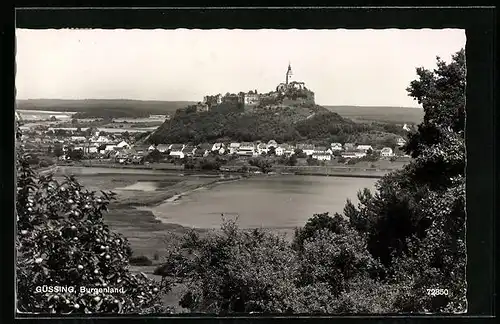 AK Güssing, Ortsansicht mit See