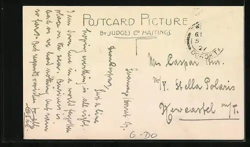 AK Swanage, Ortspartie mit Wohnhäusern