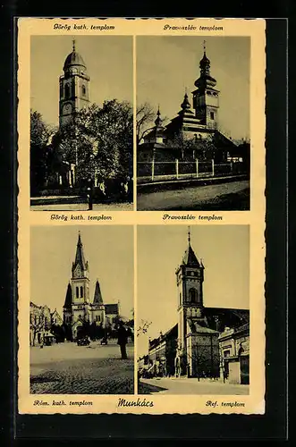 AK Munkács, Görög kath. templom, Rom. kath. templom
