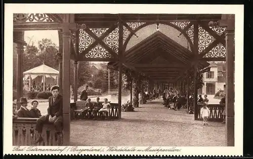 AK Bad Tatzmannsdorf, Wandelhalle und Musikpavillon