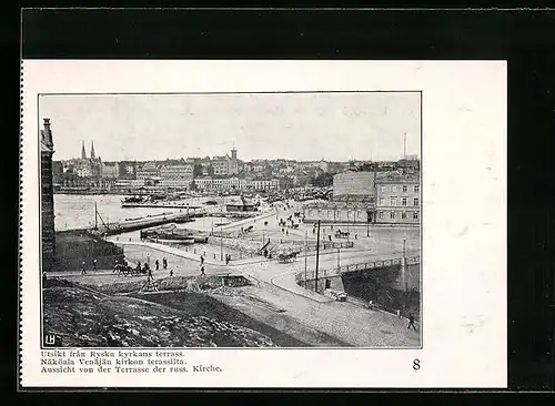 AK Helsinki, Aussicht von der Terrasse der russ. Kirche