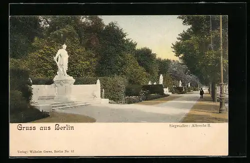 AK Berlin-Tiergarten, Siegesallee, Denkmal Albrecht II.