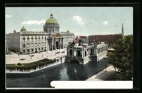 AK Berlin, Königl. Schloss mit Nationaldenkmal