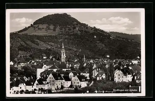 AK Reutlingen, Teilansicht mit Achalm