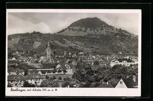 AK Reutlingen, Teilansicht mit Achalm