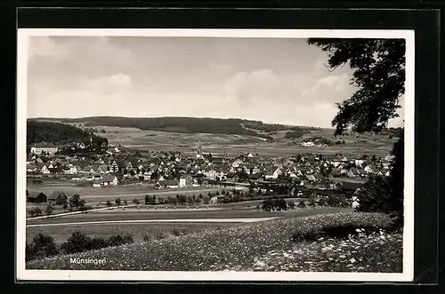 AK Münsingen, Gesamtansicht aus der Vogelschau