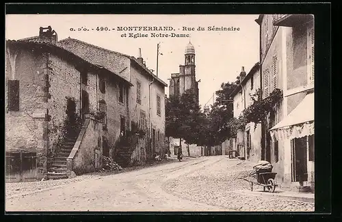 AK Montferrand, Rue du Séminaire et Eglise Notre-Dame