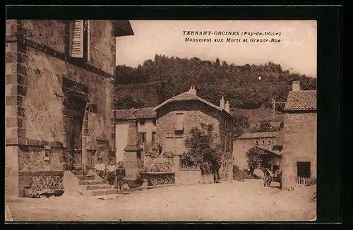 AK Ternant-Orcines, Monument aux Morts et Grande-Rue