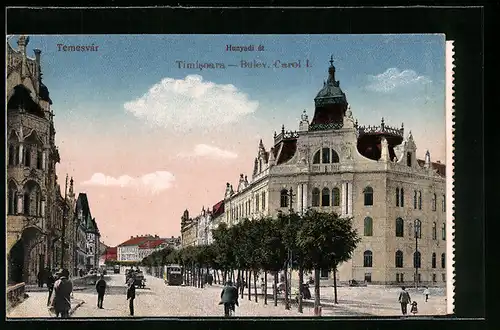 AK Timisoara, Bulev. Carol I., Strassenbahn